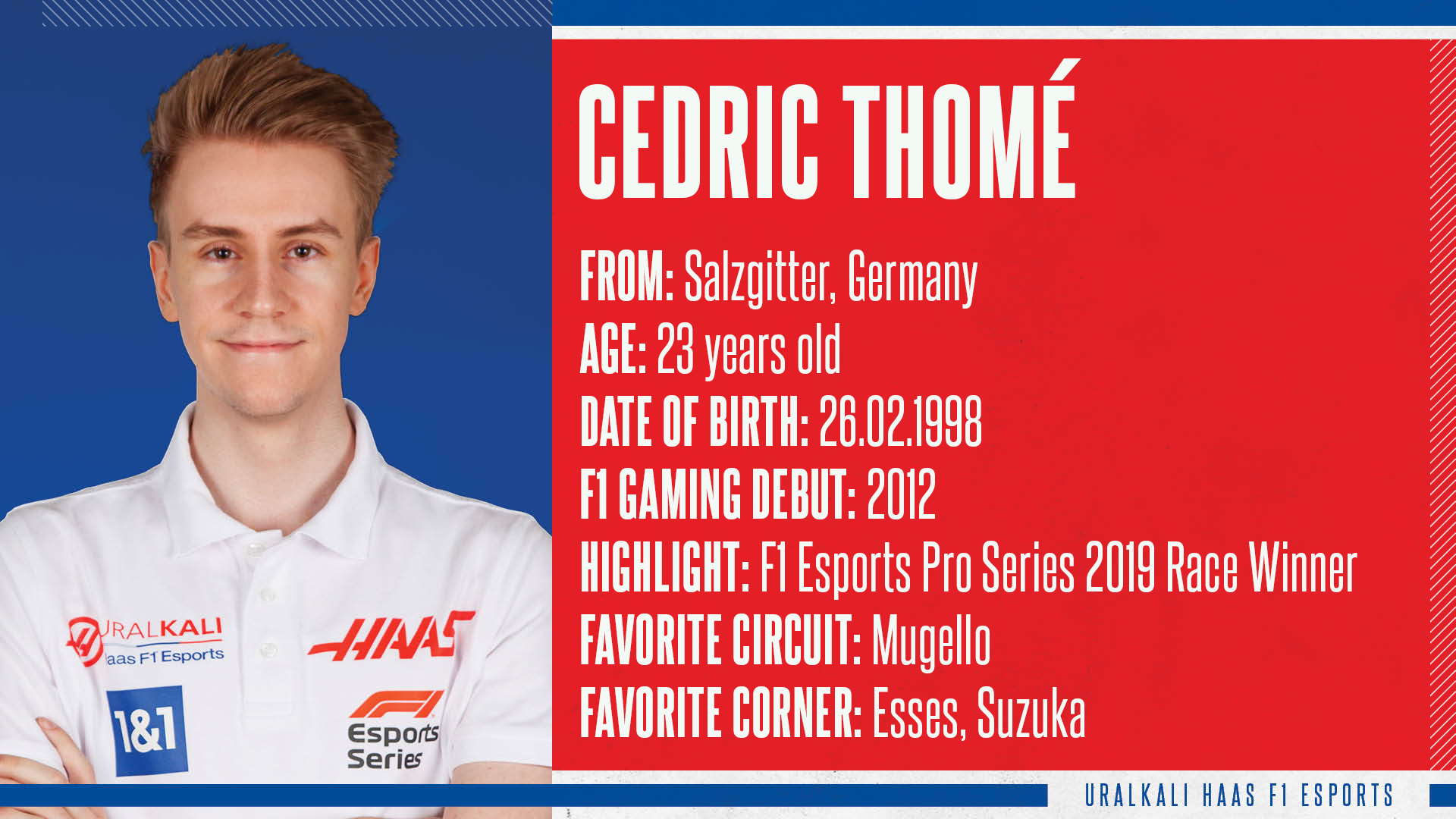 Cedric Thome, Uralkali Haas F1 Esports