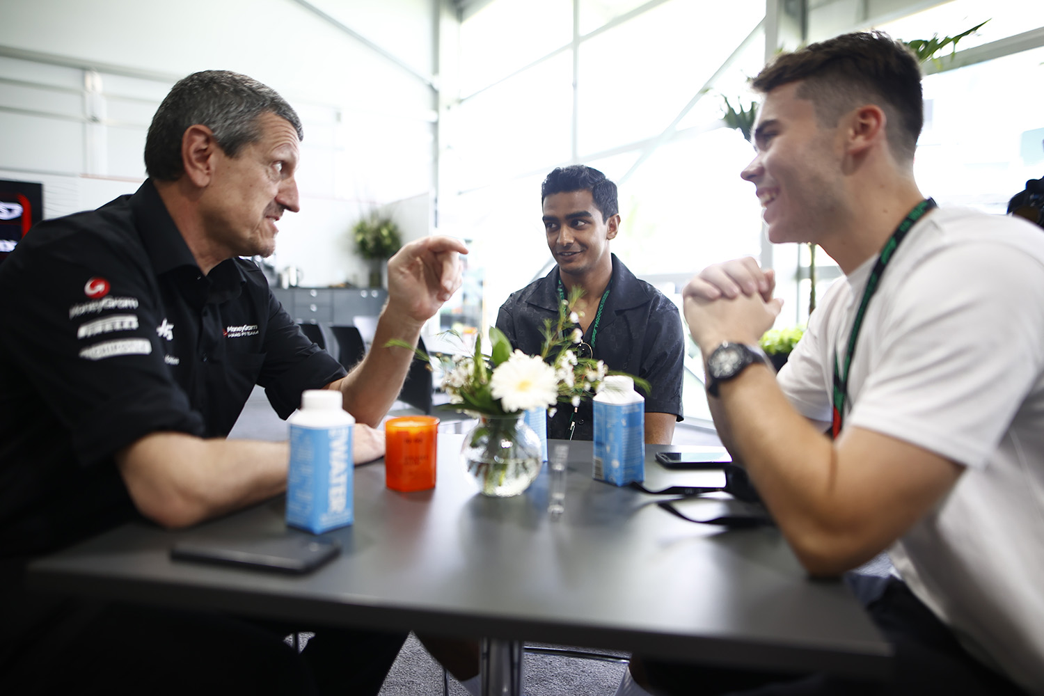 Raoul Hyman, Guenther Steiner and Lochie Hughes